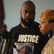 Michael Brown’s mother, Lesley McSpadden, flanked by his father, Michael Brown Sr., speaks during a press conference at Jennings Mason Temple Church of God in Christ, Aug. 11, 2014, in Jennings, Mo.
Michael B. Thomas/Getty Images